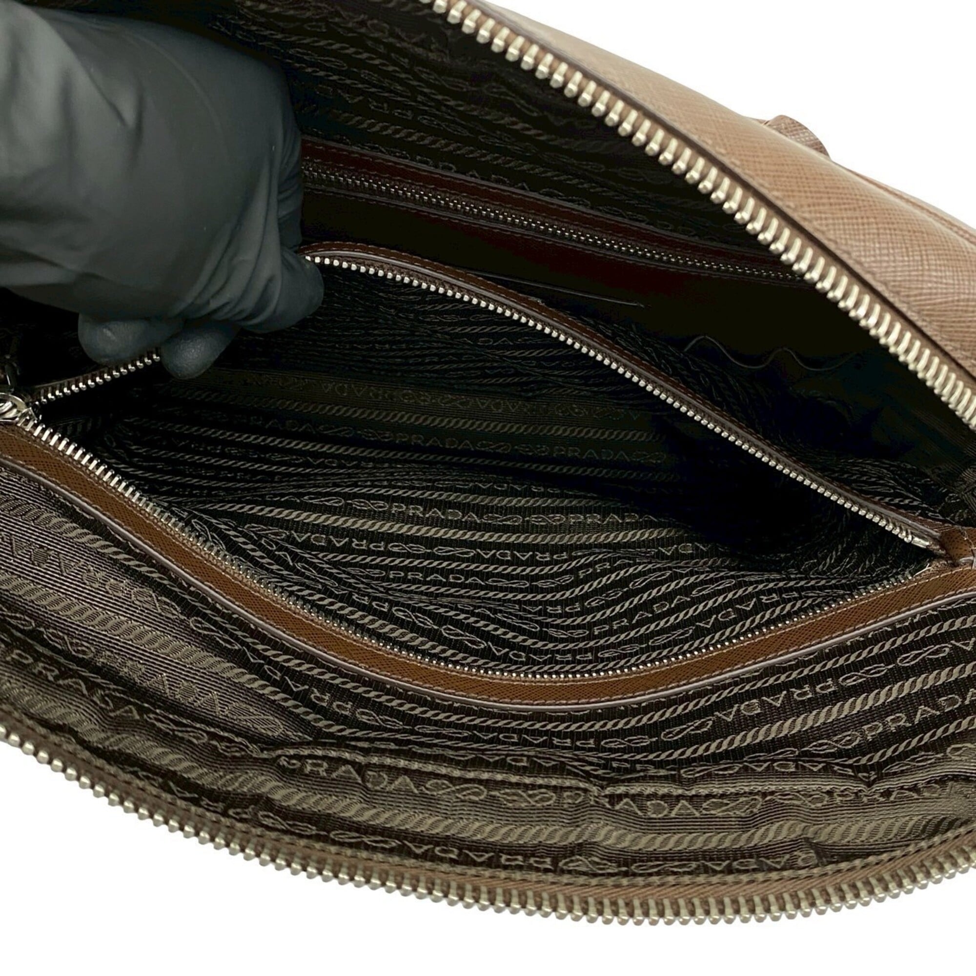 Prada Brown Leather Briefcase (Pre-Owned)