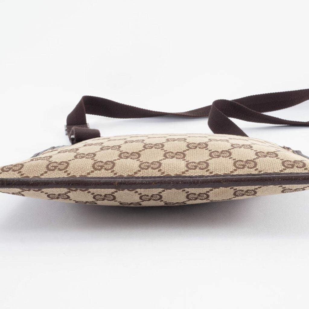 Gucci Gg Canvas Beige Brown Gg Canvas Leather Shoulder Bag (Pre-Owned)