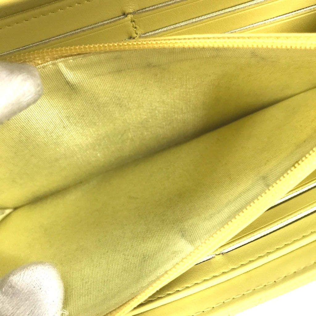 Chanel Yellow Leather Long Wallet (Bi-Fold) (Pre-Owned)
