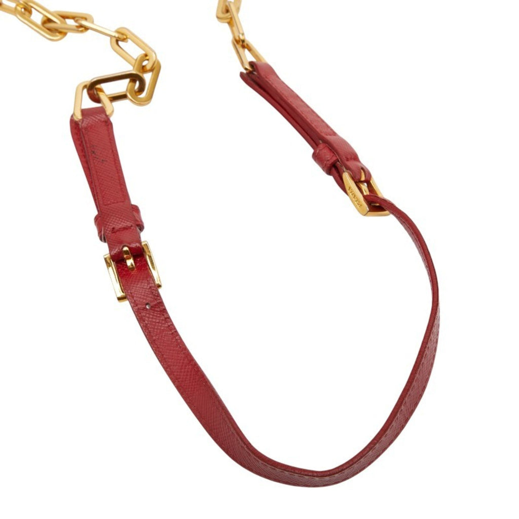 Prada Red Color Leather Shoulder Bag (Pre-Owned)