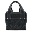 Chanel Denim Blue Denim Handbag Tote Bag (Pre-Owned)