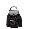 Gucci Black Nylon Leather Backpack (Pre-Owned)