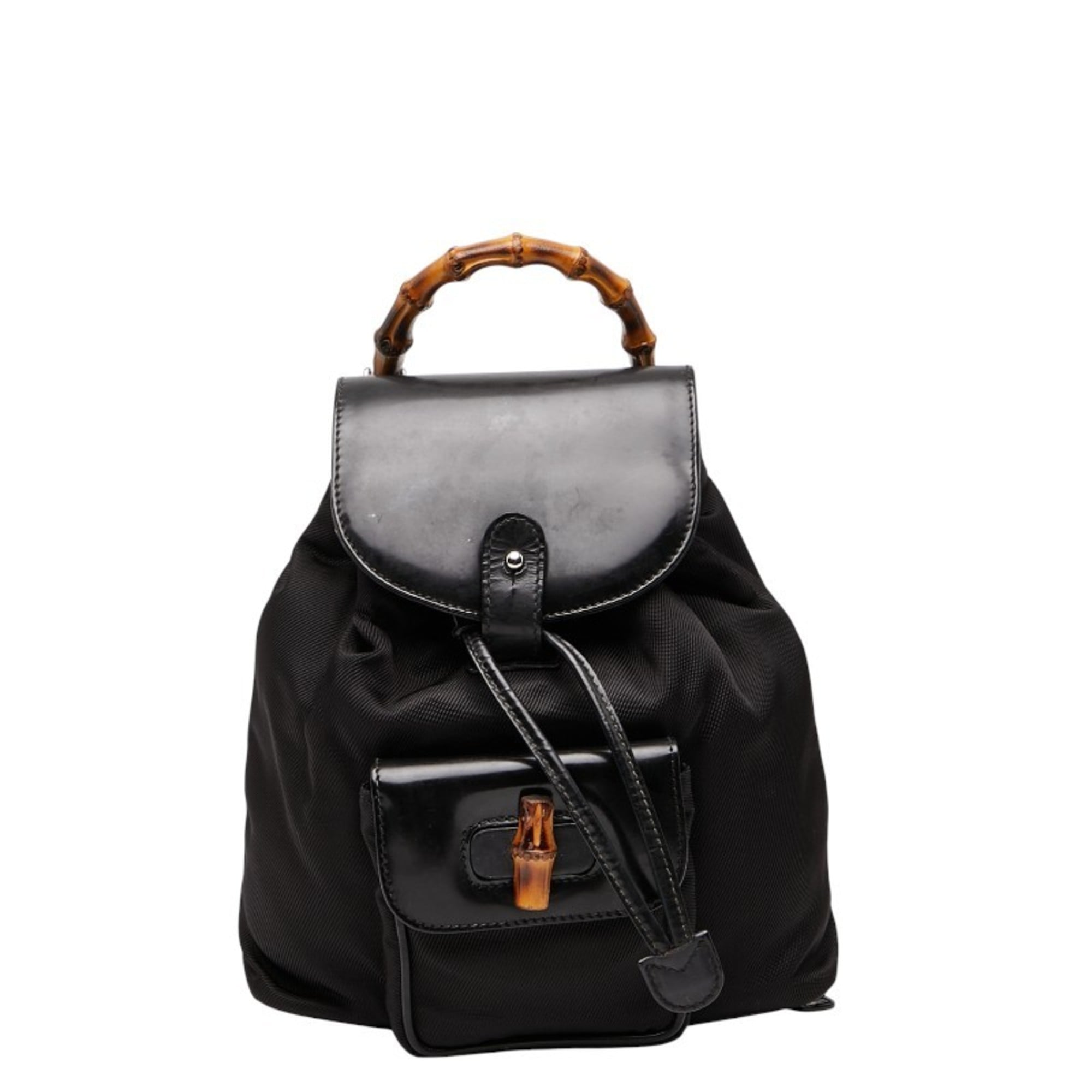 Gucci Black Nylon Leather Backpack (Pre-Owned)