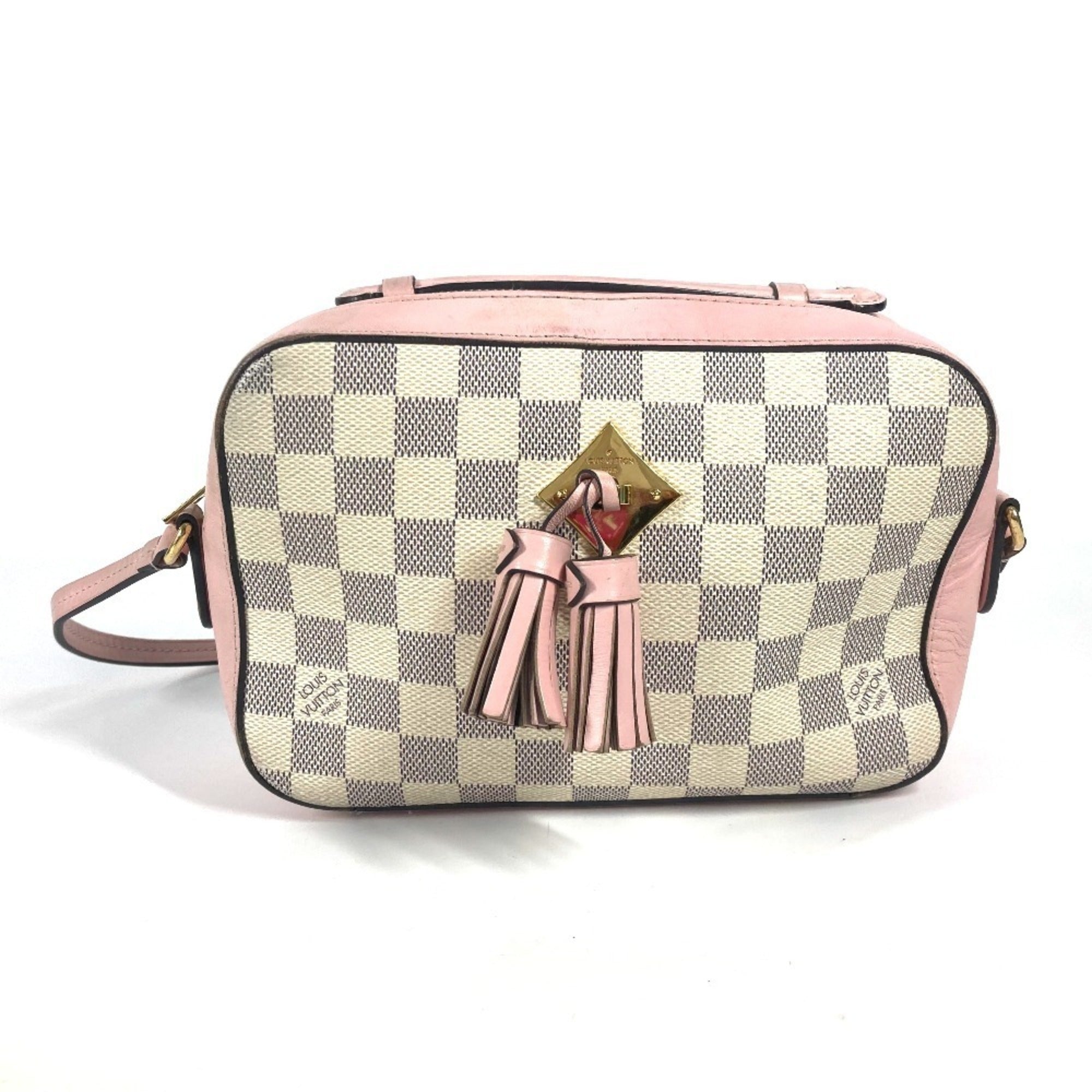 Louis Vuitton Pink White Damier Azur Pochette Shoulder Bag (Pre-Owned)
