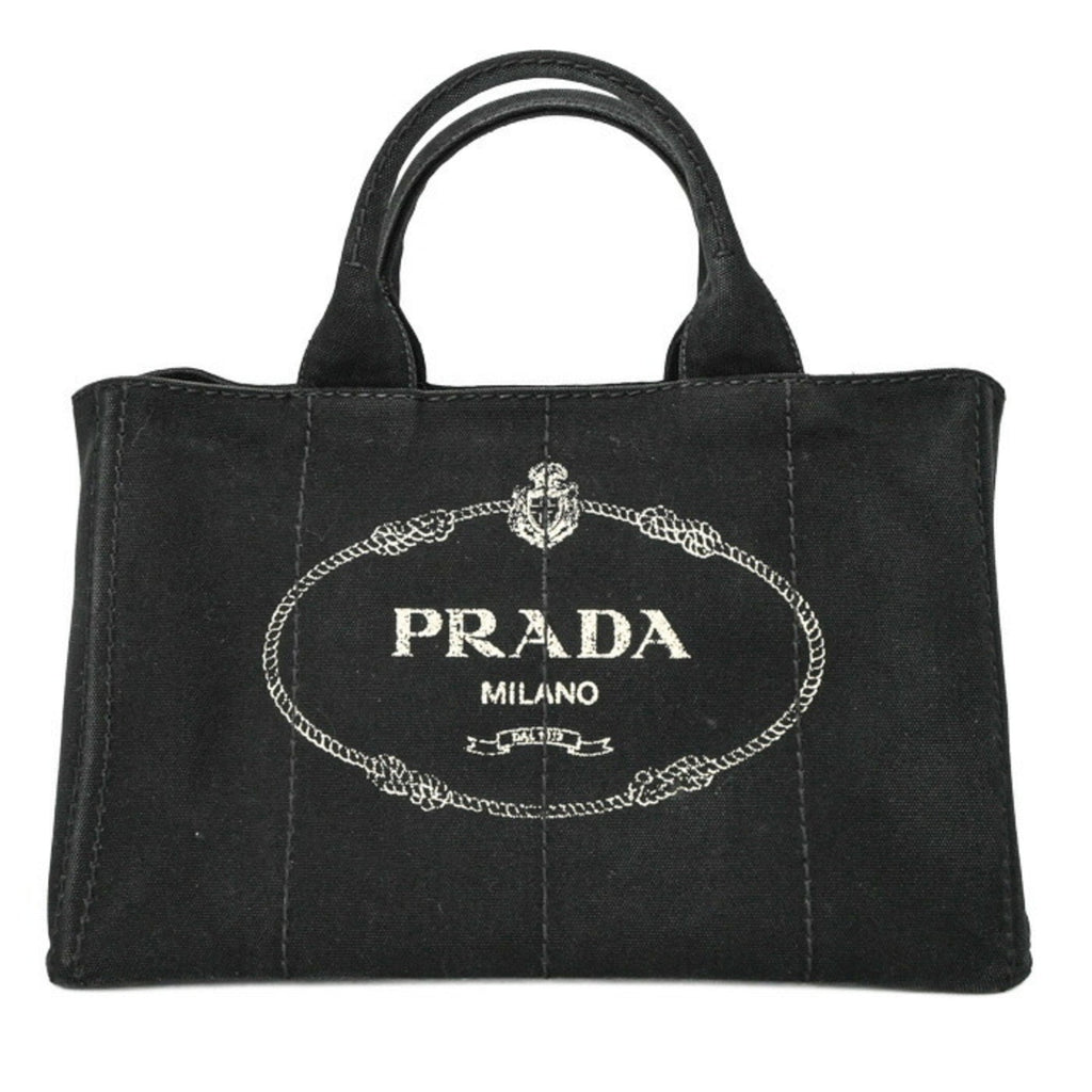 Prada Black Denim Handbag Shoulder Bag Tote Bag (Pre-Owned)