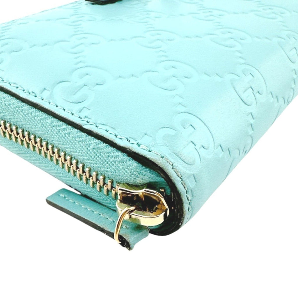 Gucci Blue Light Blue Leather Long Wallet (Bi-Fold) (Pre-Owned)