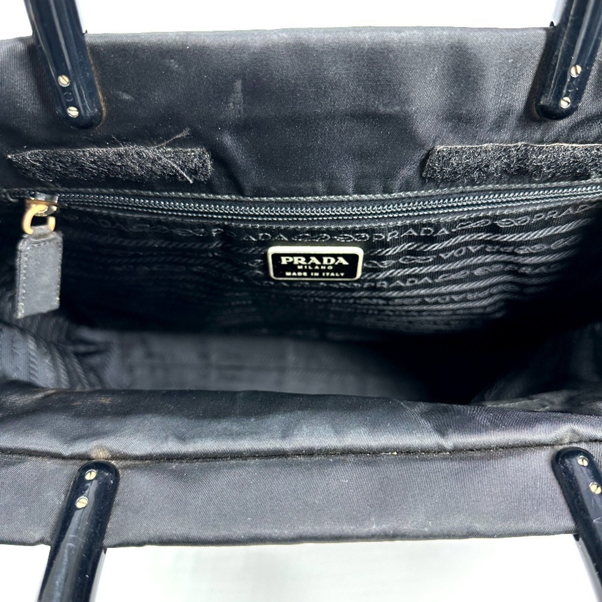 Prada Black Nylon Handbag Tote Bag (Pre-Owned)