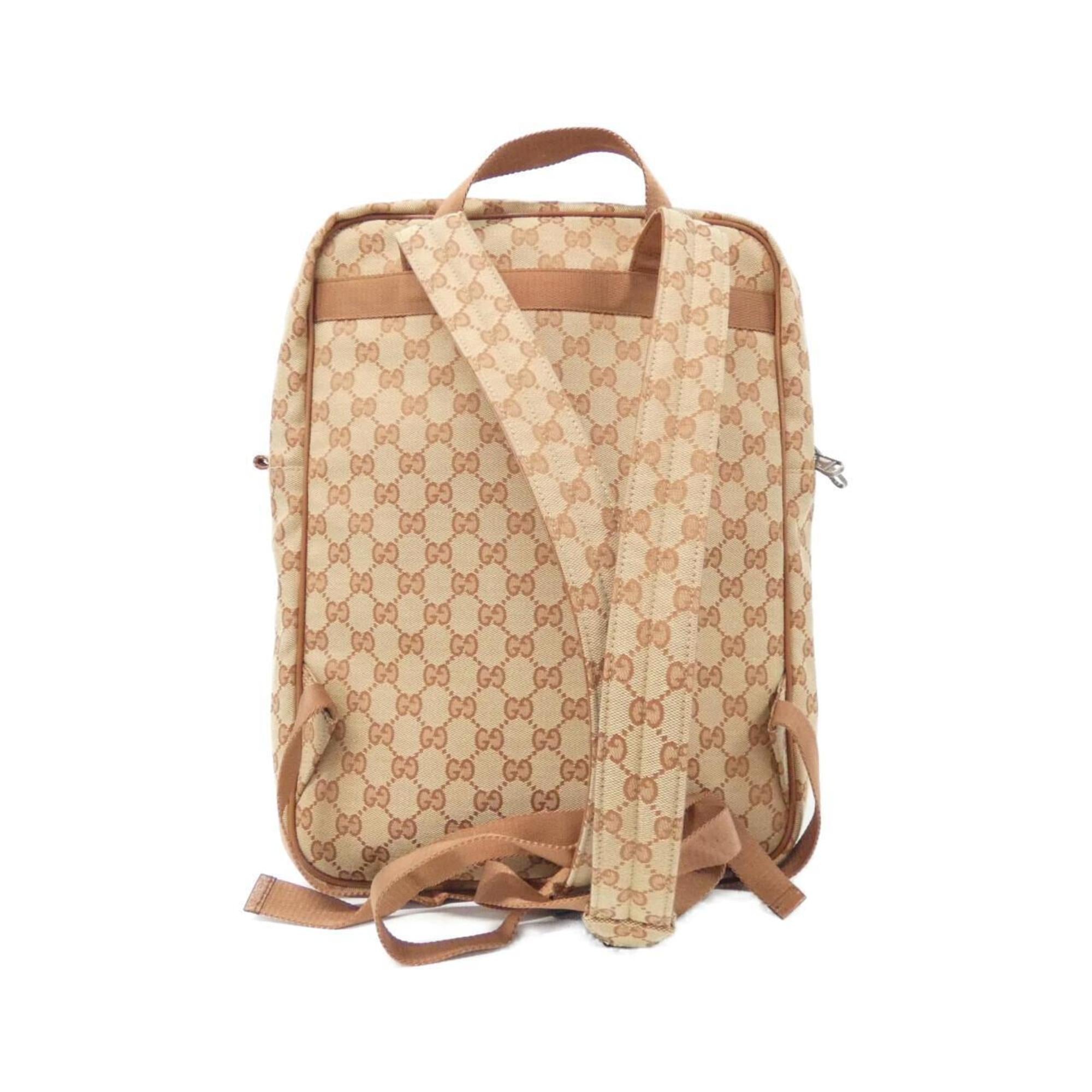 Gucci Beige Gg Canvas Backpack (Pre-Owned)