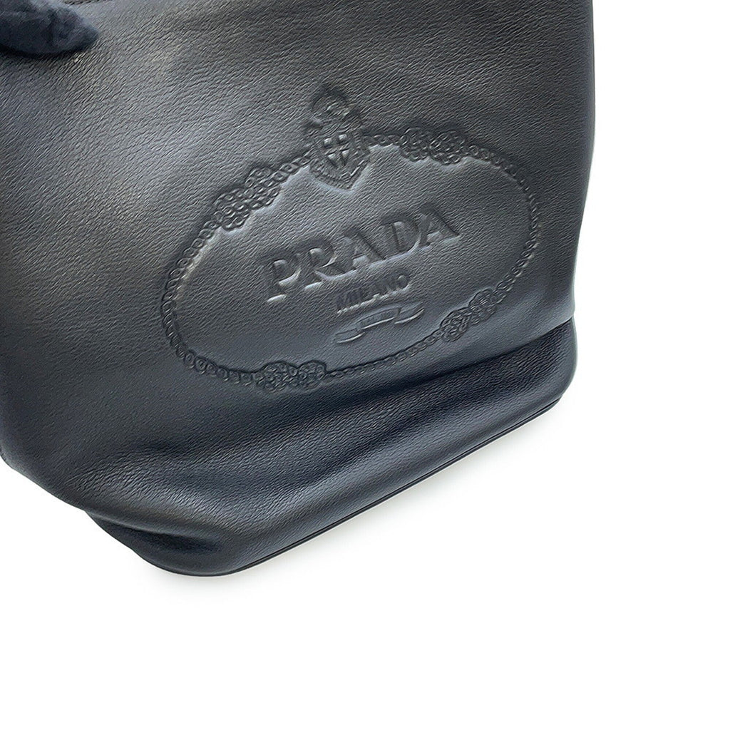 Prada Black Leather Handbag Shoulder Bag (Pre-Owned)