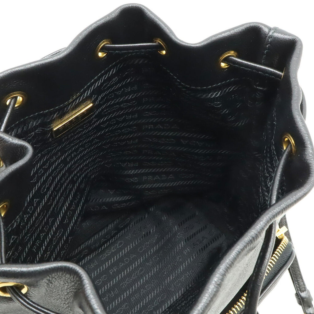 Prada Black Nero Leather Handbag Shoulder Bag (Pre-Owned)