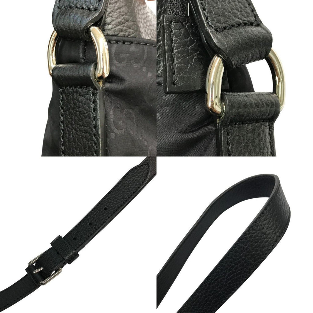 Gucci Black Nylon Leather Shoulder Bag (Pre-Owned)