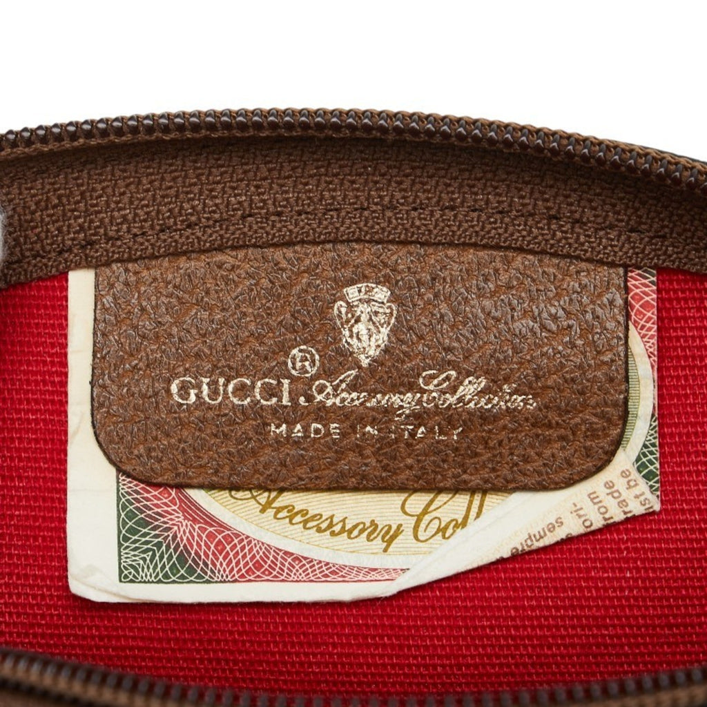 Gucci Brown Red Color Pvc Leather Pouch (Pre-Owned)