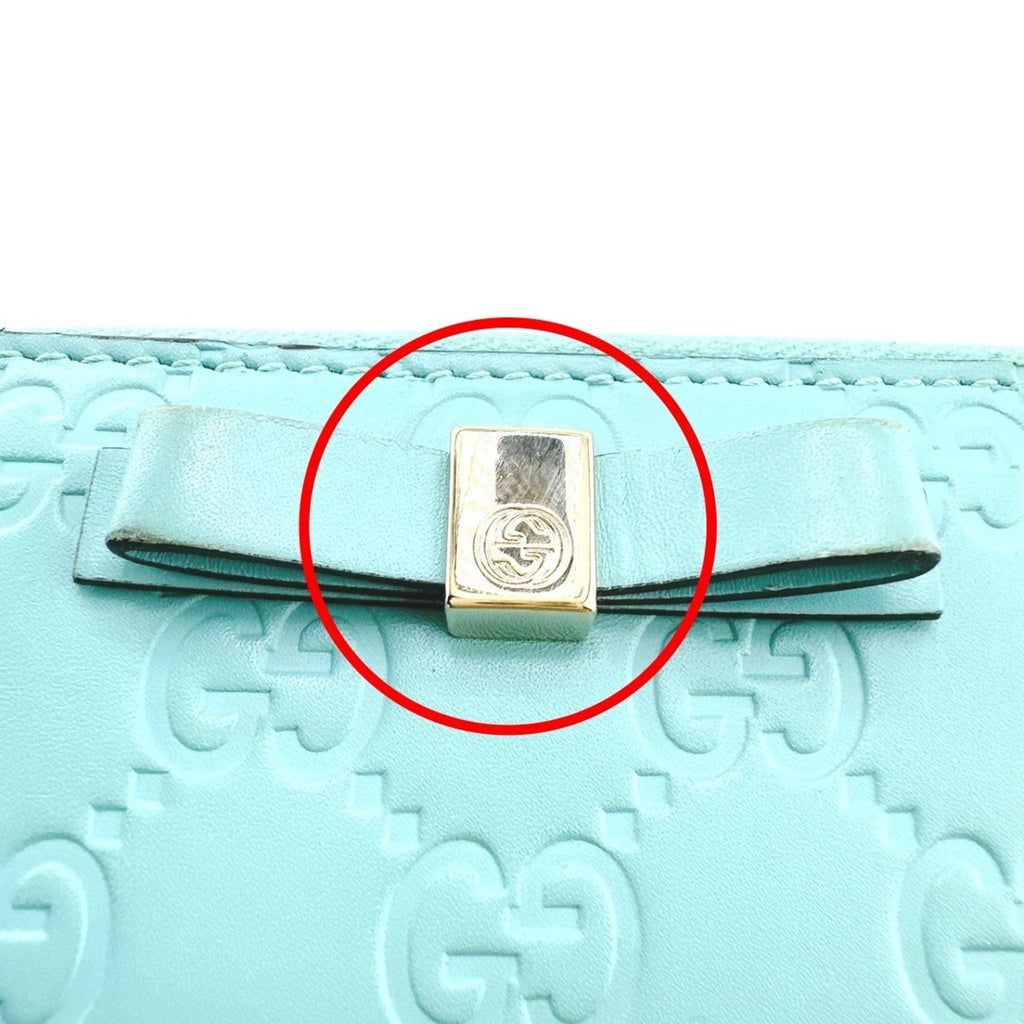 Gucci Blue Light Blue Leather Long Wallet (Bi-Fold) (Pre-Owned)