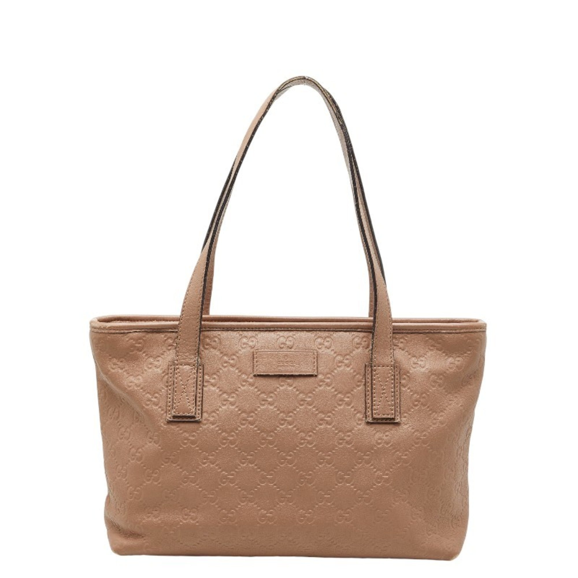 Gucci Beige Leather Handbag Tote Bag (Pre-Owned)