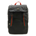 Gucci Black Green Navy Red Color Canvas Leather Backpack (Pre-Owned)