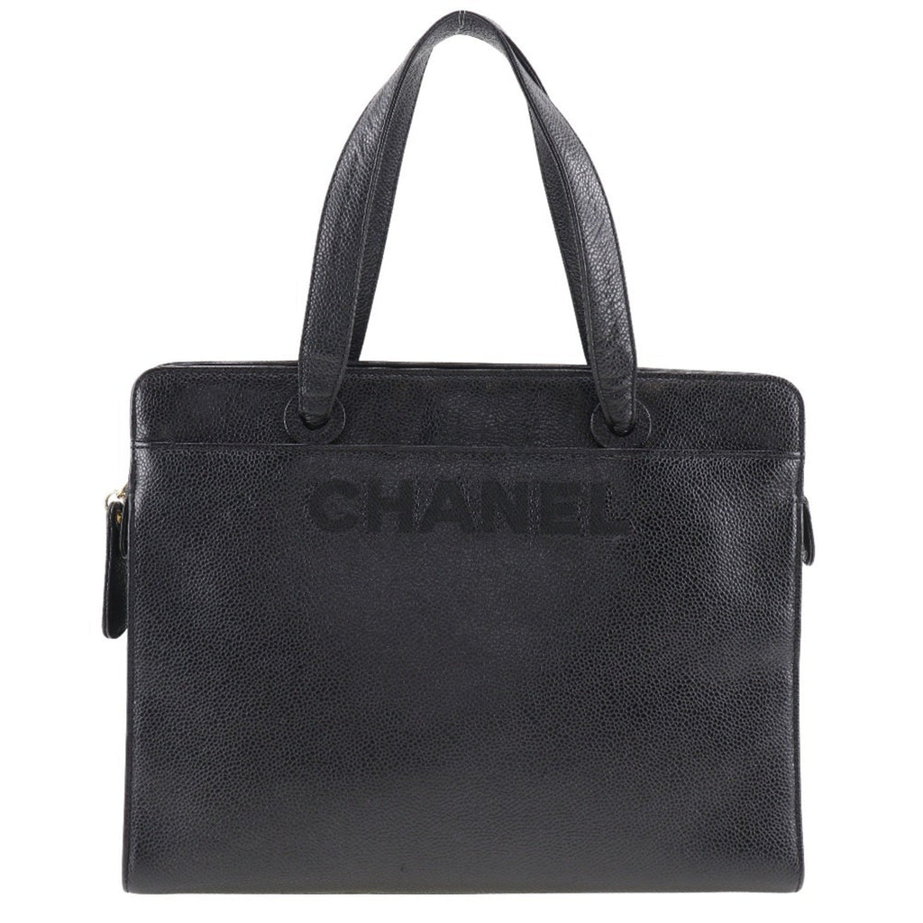 Chanel Black Caviar Leather Handbag (Pre-Owned)
