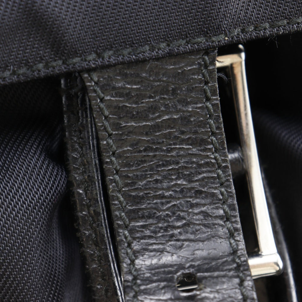 Gucci Black Nylon Canvas Leather Backpack (Pre-Owned)