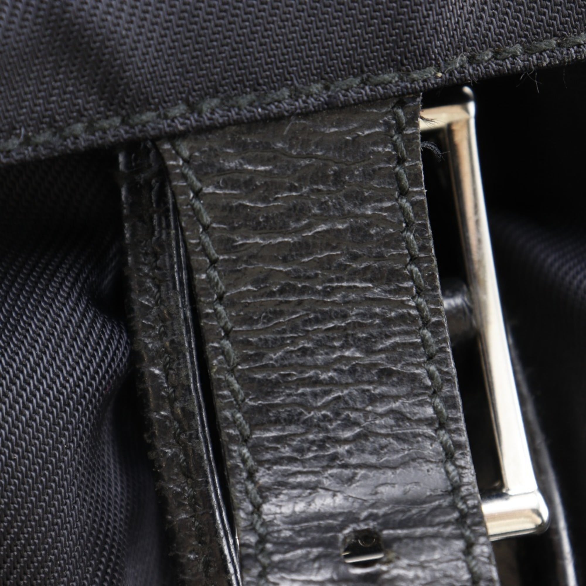 Gucci Black Nylon Canvas Leather Backpack (Pre-Owned)