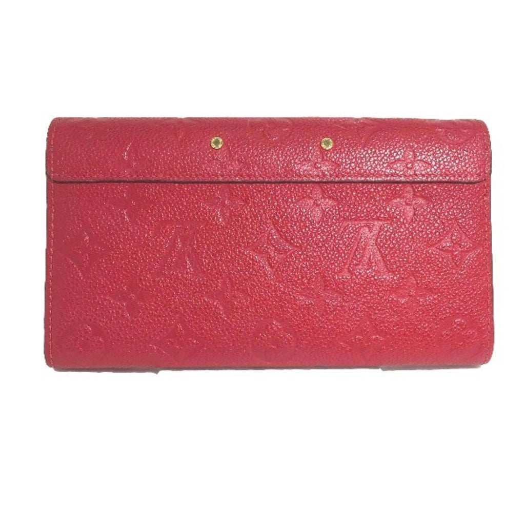 Louis Vuitton Red Color Monogram Long Wallet (Bi-Fold) (Pre-Owned)