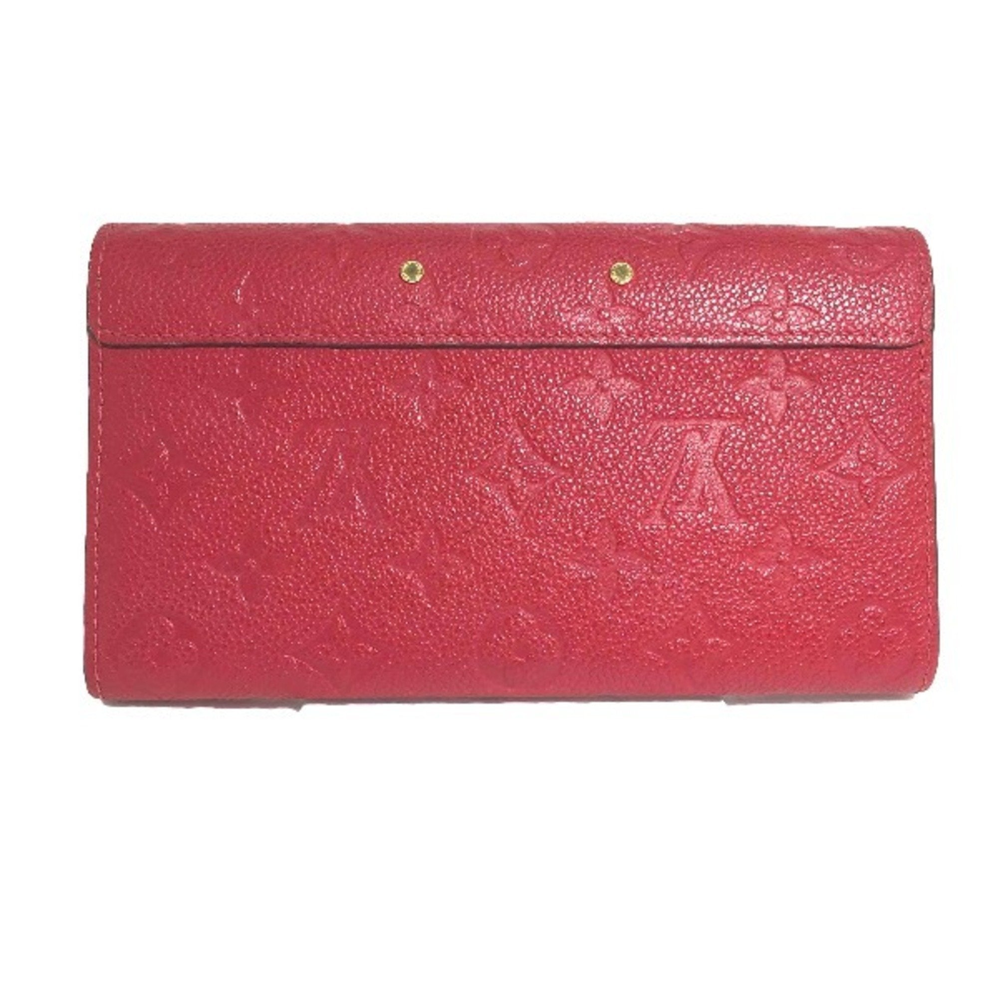 Louis Vuitton Red Color Monogram Long Wallet (Bi-Fold) (Pre-Owned)
