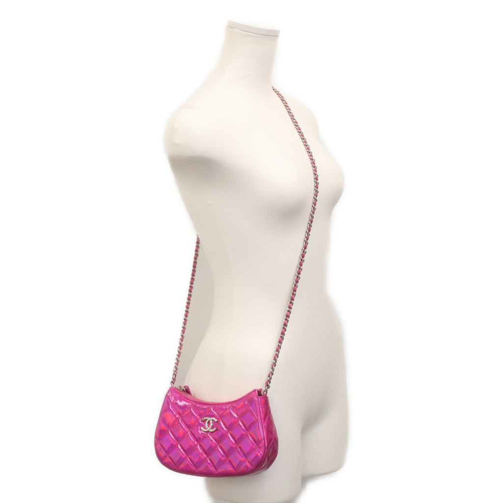 Chanel Metallic Pink Leather Shoulder Bag (Pre-Owned)