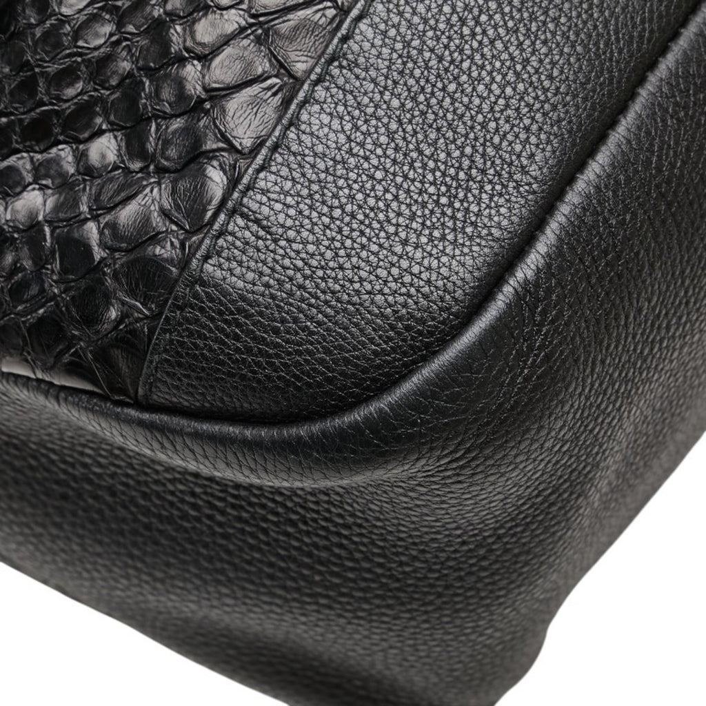 Gucci Black Leather Shoulder Bag Tote Bag (Pre-Owned)
