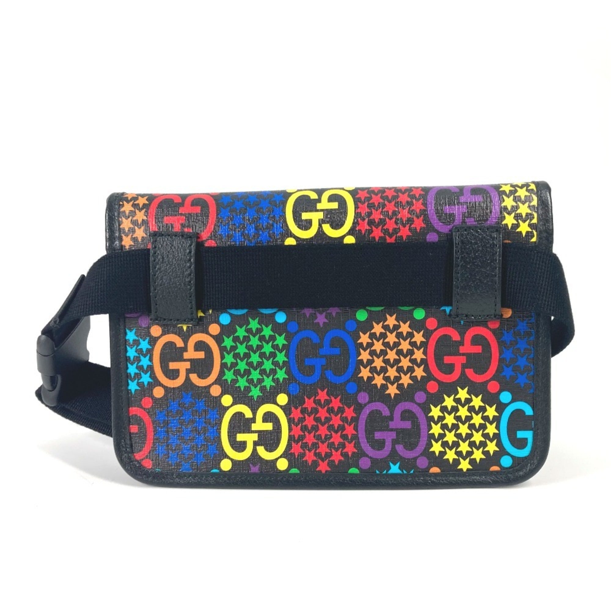 Gucci Black Multi-Color Leather Pvc Shoulder Bag Sling Bag (Pre-Owned)