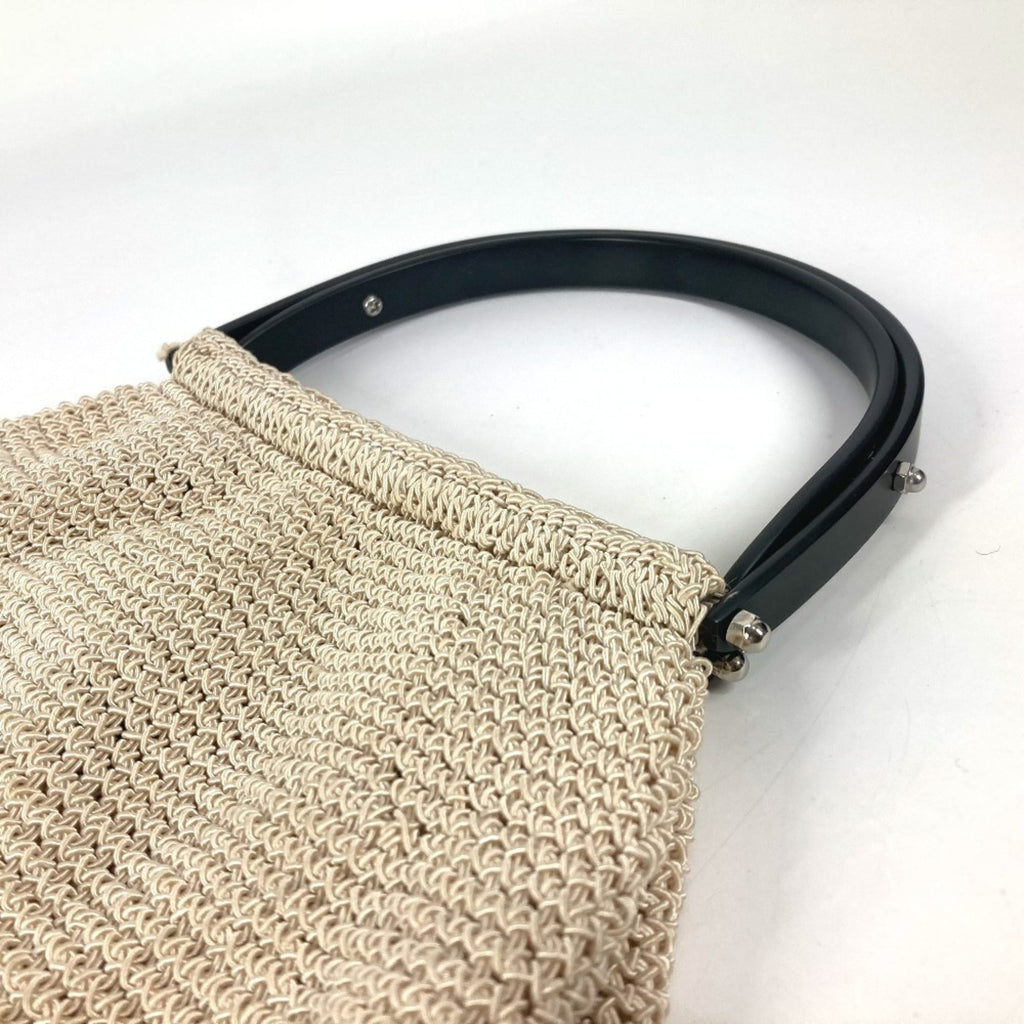 Chanel Beige Black Mesh Handbag (Pre-Owned)