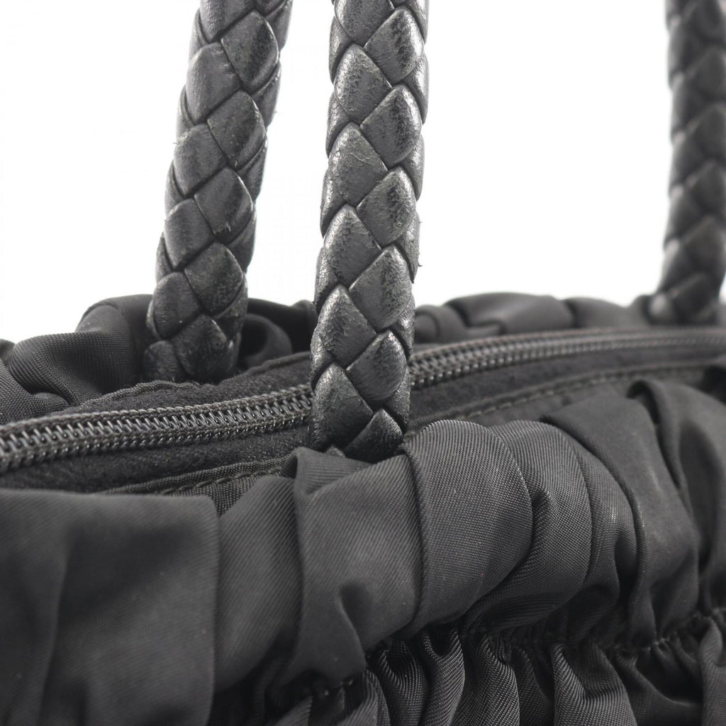 Prada Black Nylon Leather Handbag (Pre-Owned)