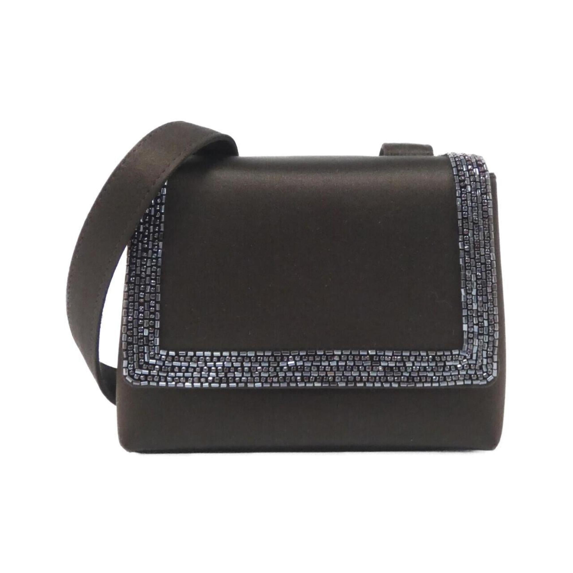 Chanel Brown Satin Beads Shoulder Bag (Pre-Owned)
