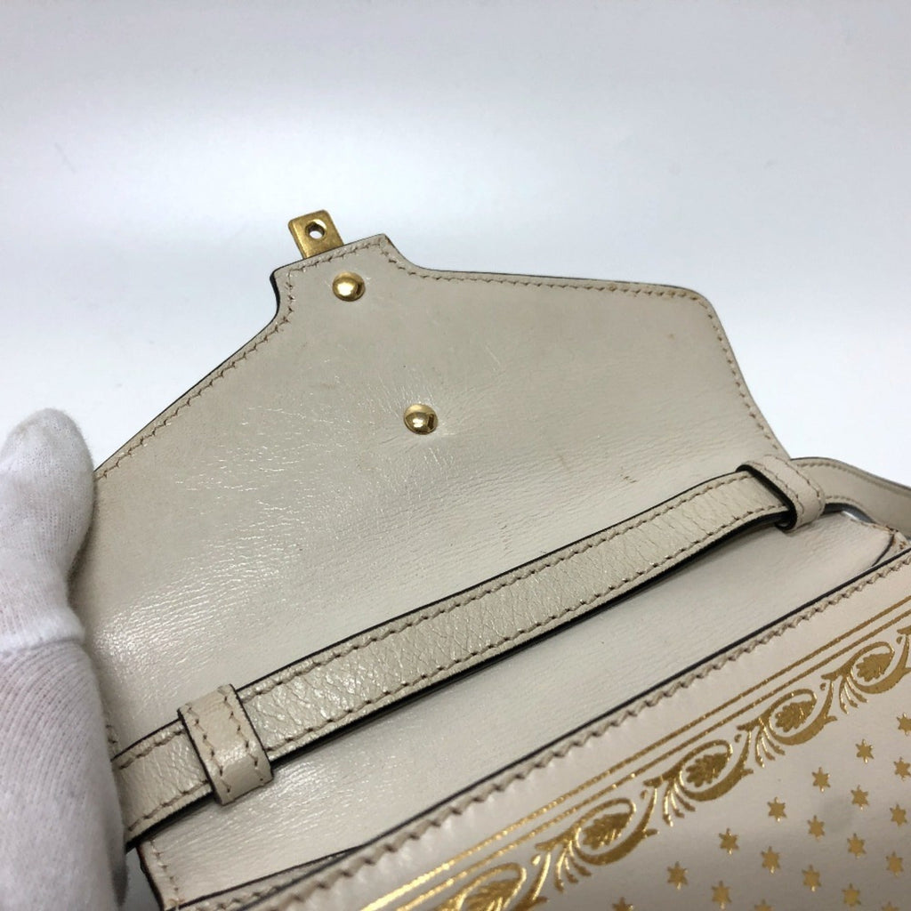 Gucci Blue White Leather Handbag Shoulder Bag (Pre-Owned)