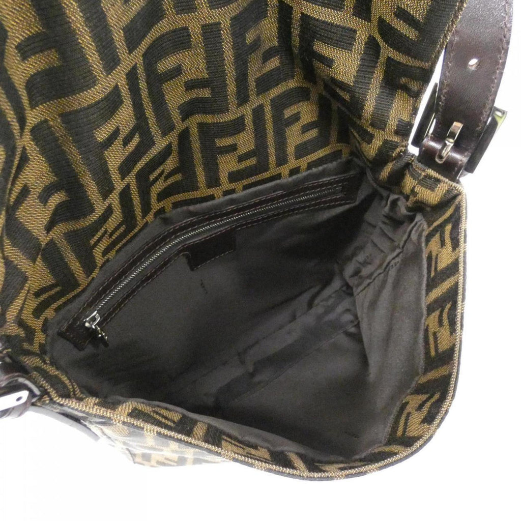 Fendi Baguette Brown Canvas Shoulder Bag (Pre-Owned)