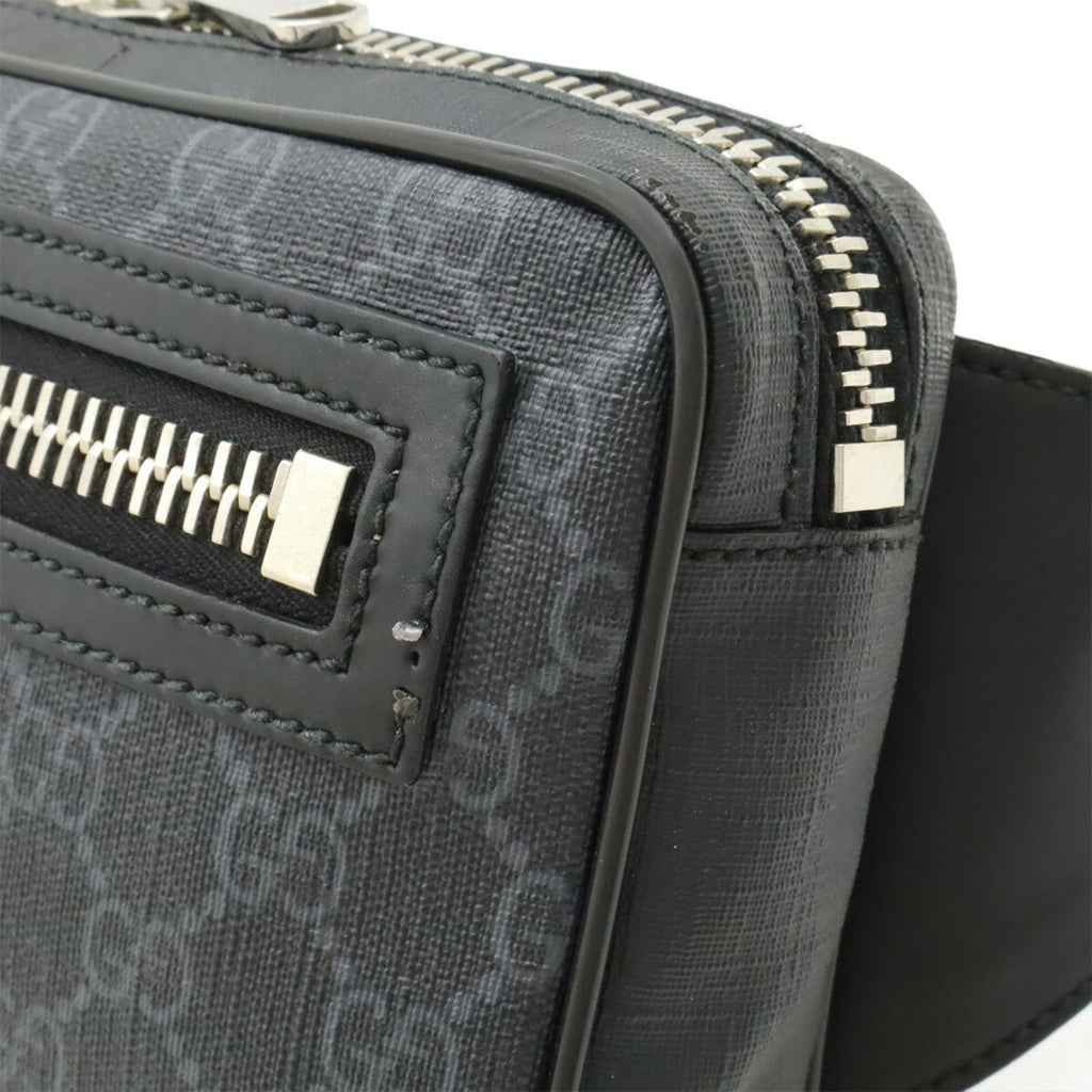 Gucci Black Dark Gray Navy Red Color Pvc Leather Fanny Pack (Pre-Owned)