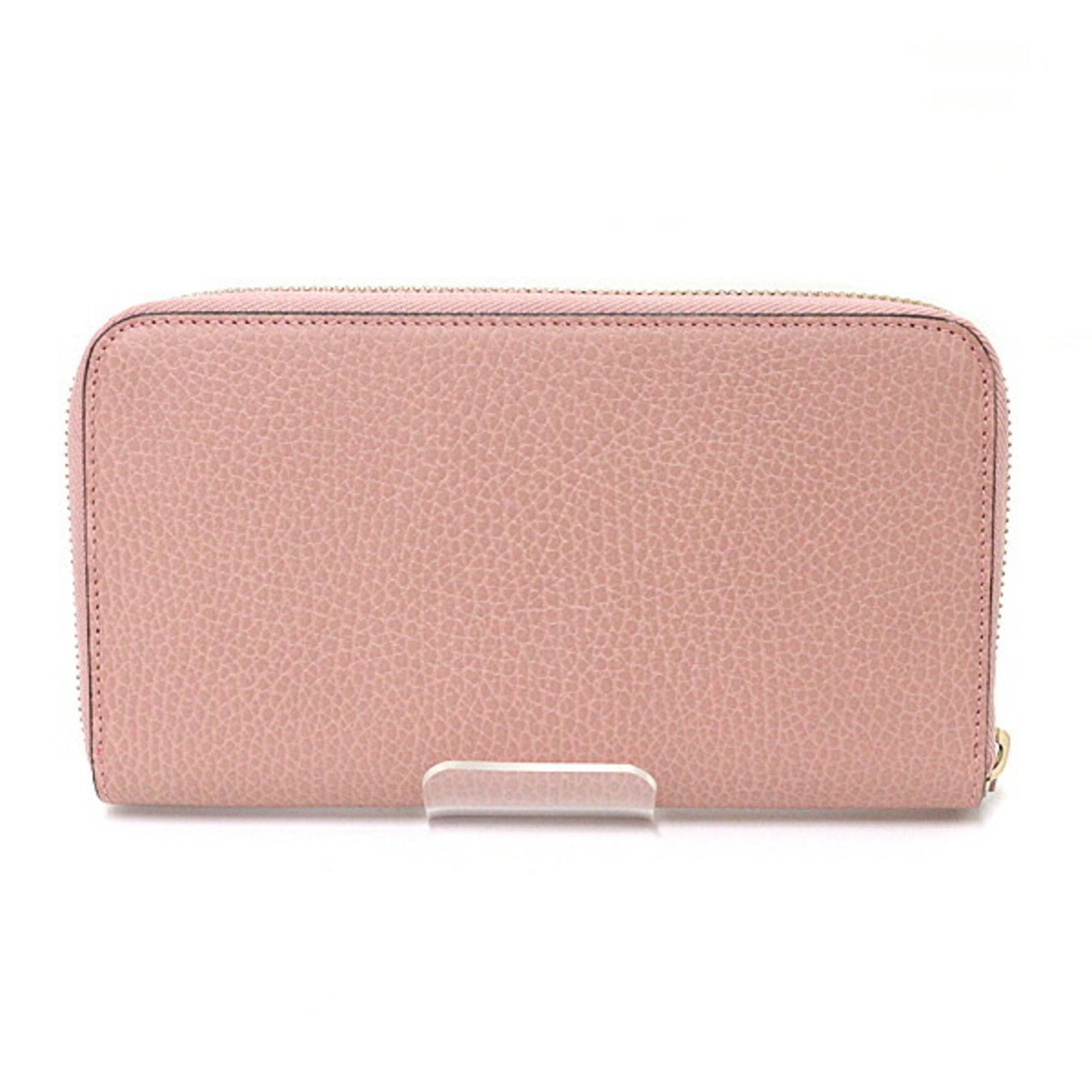Gucci Pink Leather Long Wallet (Bi-Fold) (Pre-Owned)