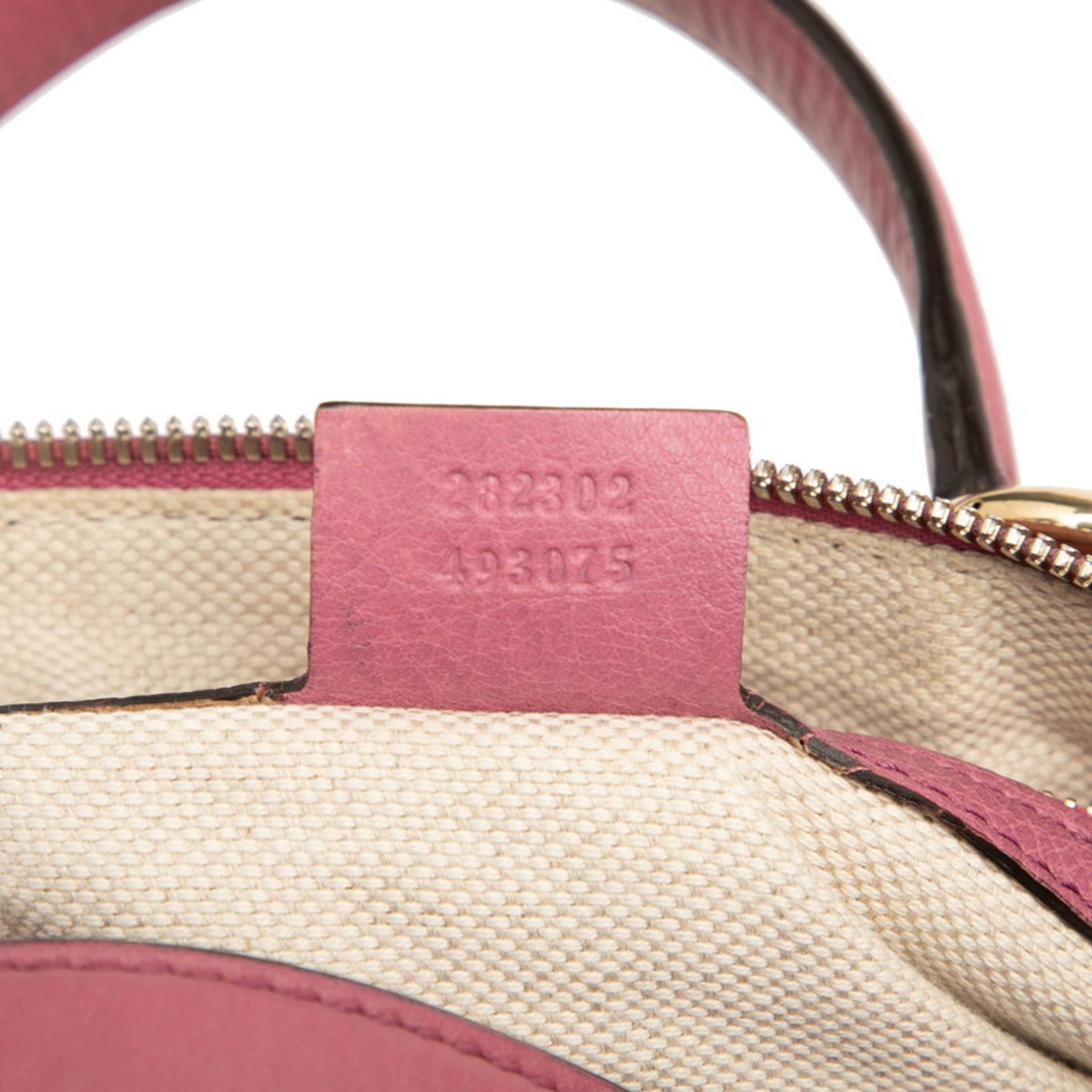 Gucci Pink Leather Boston Bag Handbag (Pre-Owned)