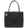 Chanel Black Grained Calfskin Tote Bag (Pre-Owned)