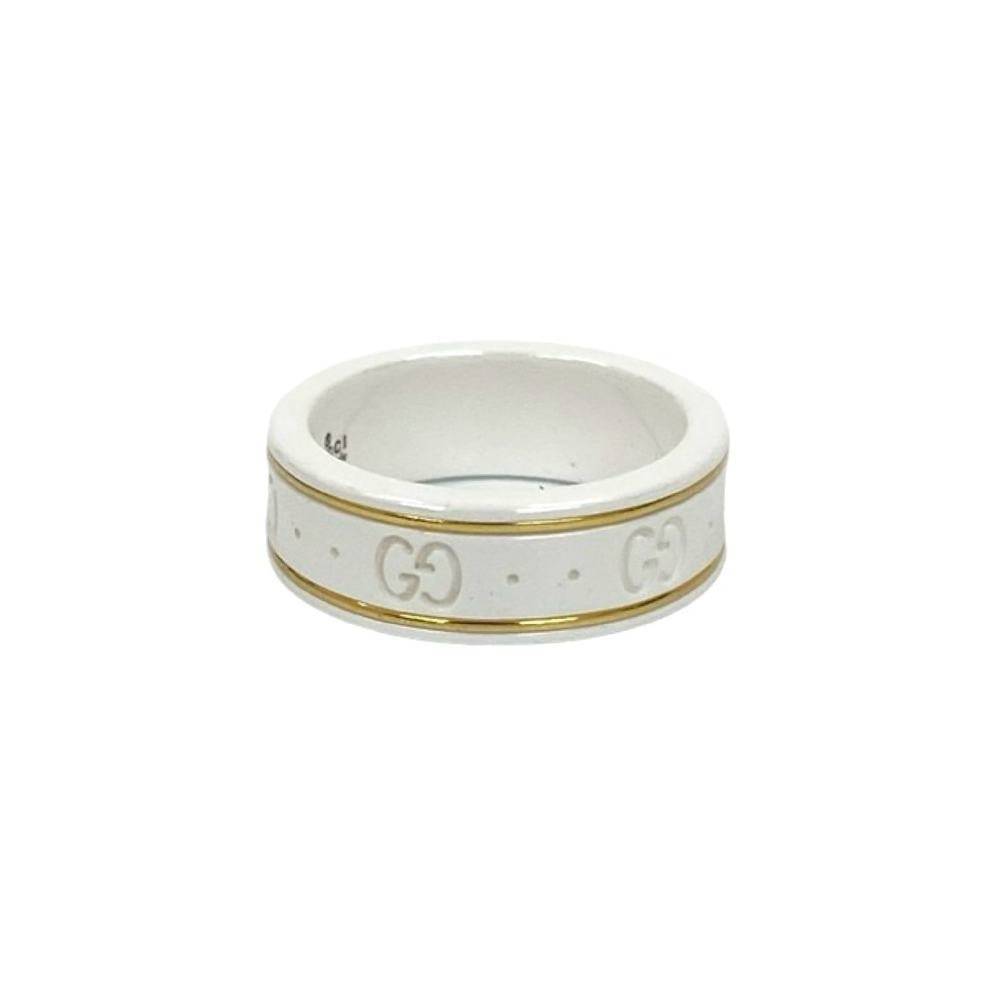 Gucci Gold White Ceramic Band Ring (Pre-Owned)