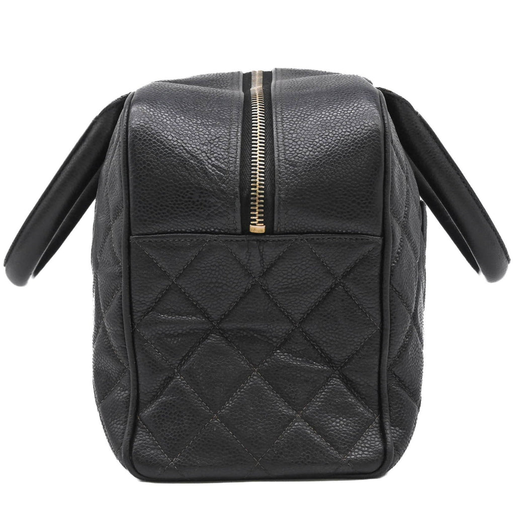 Chanel Black Grained Calfskin Handbag (Pre-Owned)