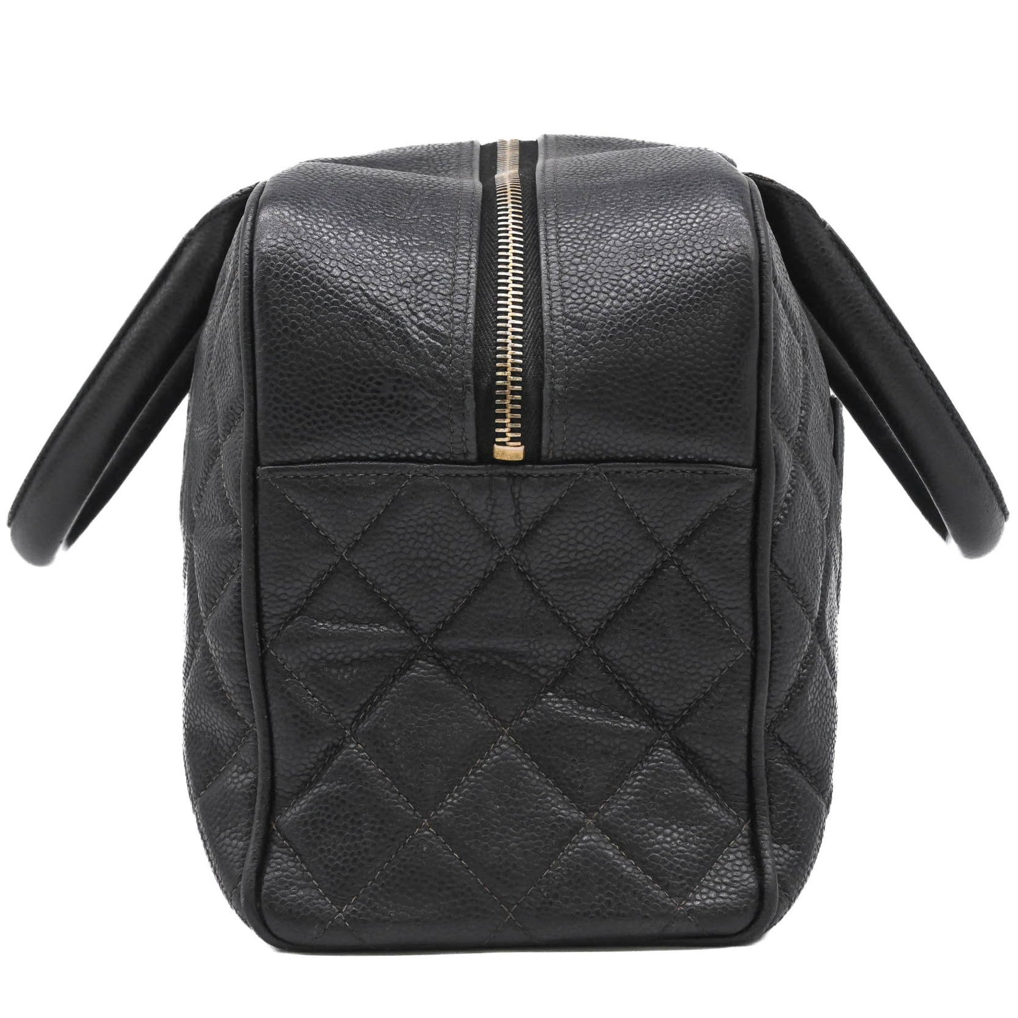 Chanel Black Grained Calfskin Handbag (Pre-Owned)