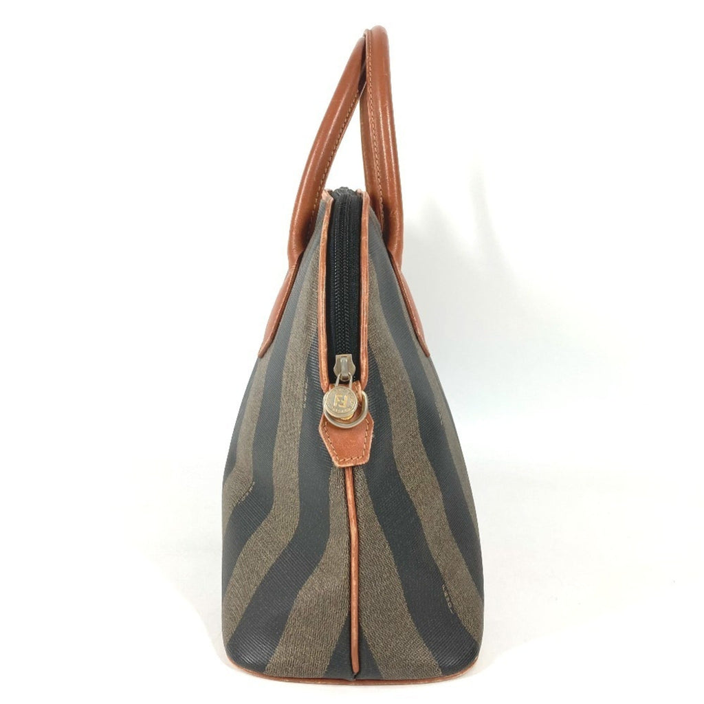 Fendi Pequin Brown Khaki Pvc Leather Handbag Tote Bag (Pre-Owned)