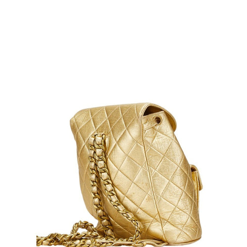 Chanel Gold Leather Backpack (Pre-Owned)