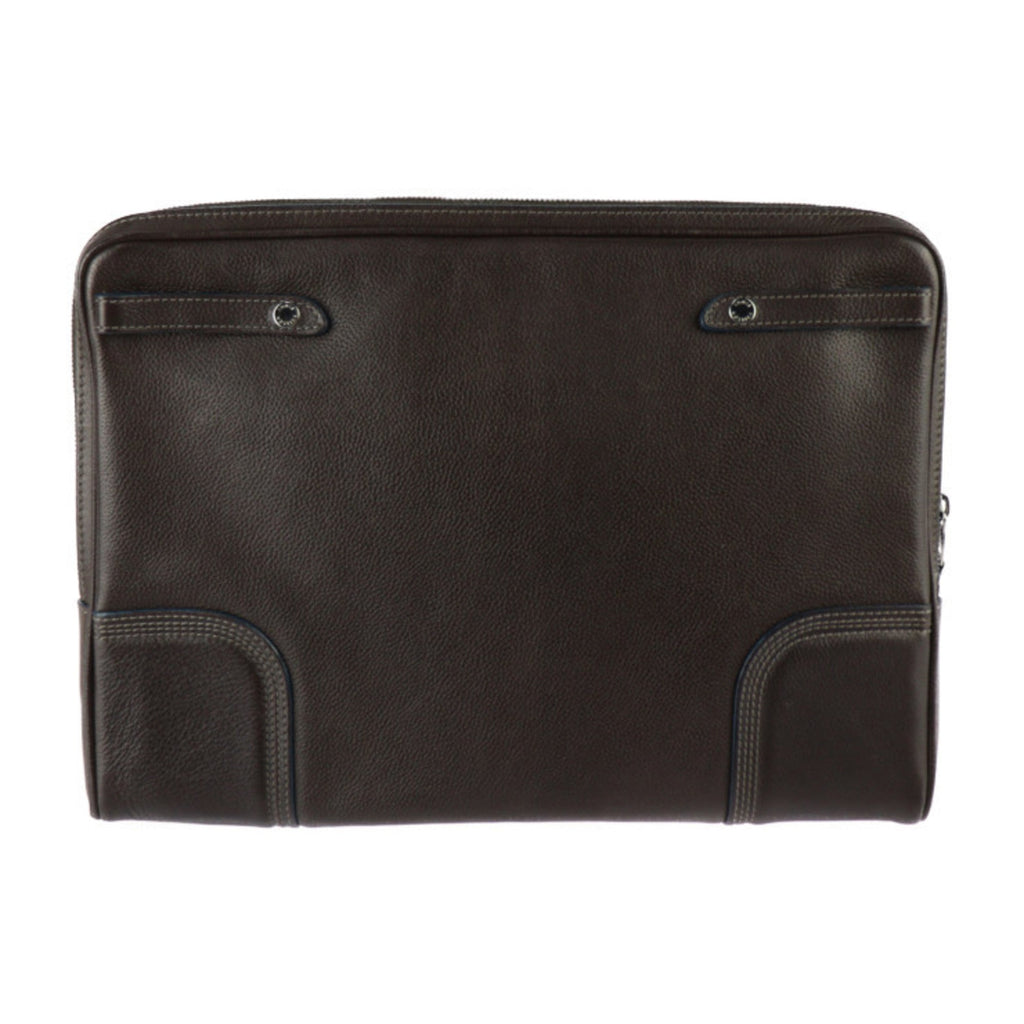 Louis Vuitton Brown Leather Clutch Bag Handbag (Pre-Owned)