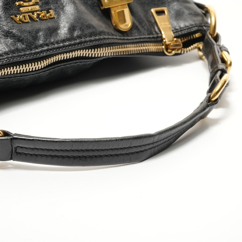 Prada Black Leather Shoulder Bag (Pre-Owned)