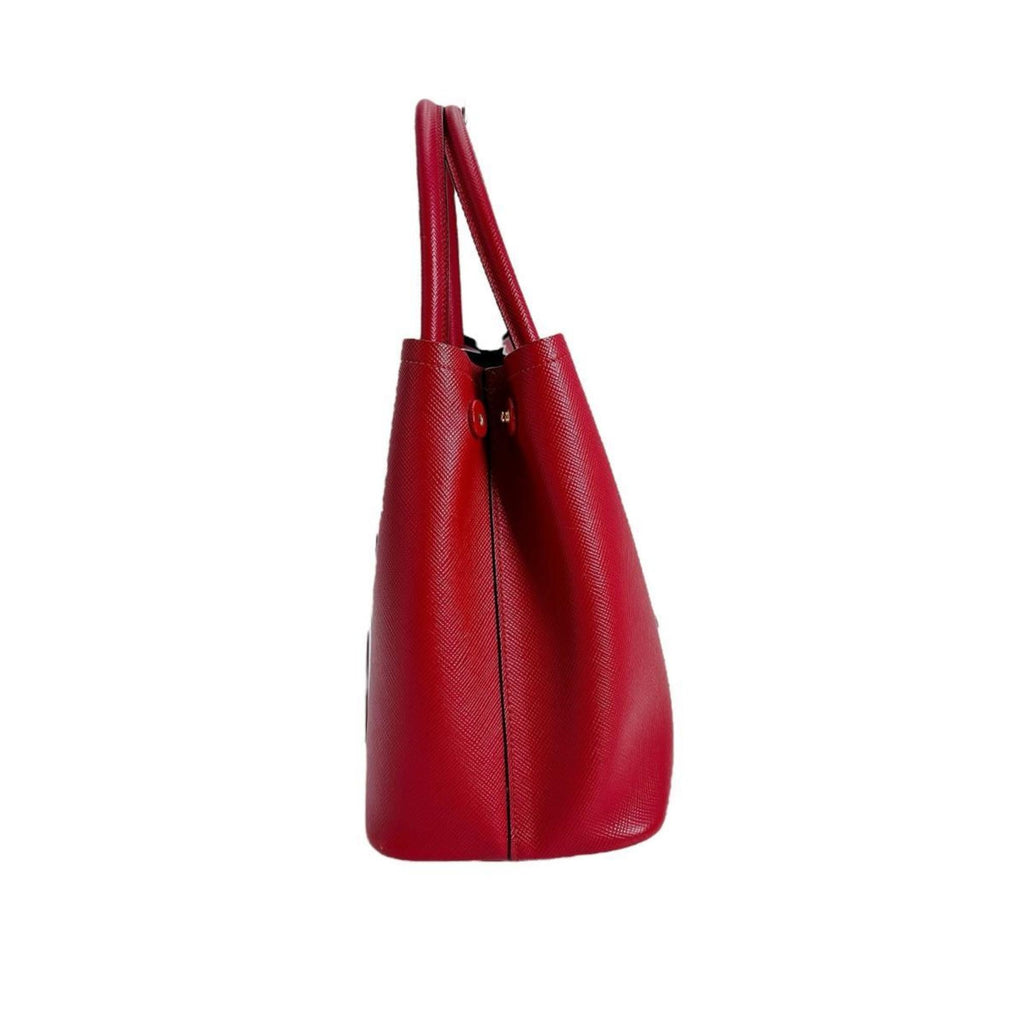 Prada Red Color Leather Handbag Shoulder Bag (Pre-Owned)