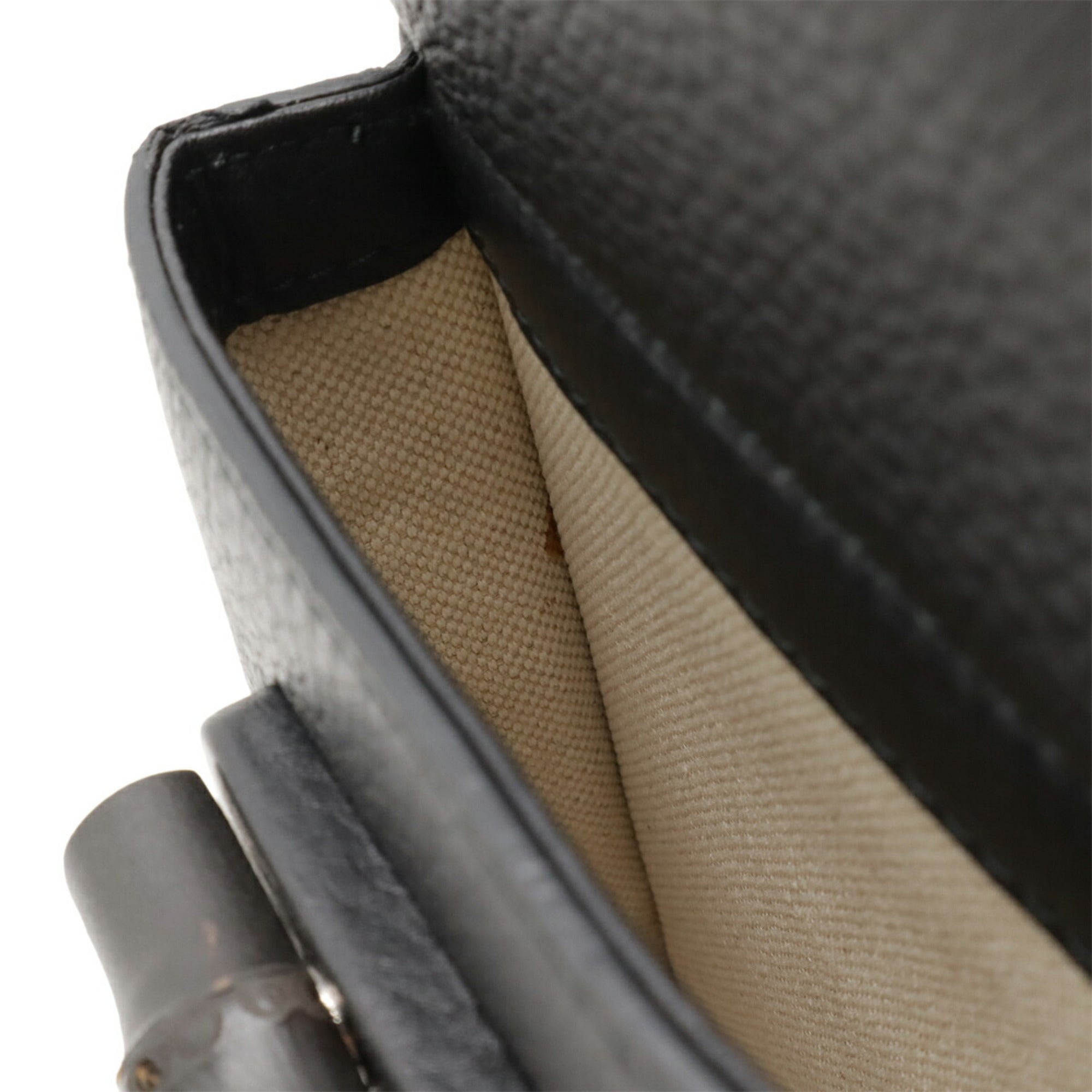 Gucci Black Bamboo Leather Backpack Shoulder Bag (Pre-Owned)