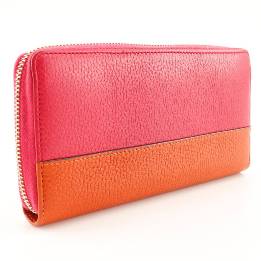 Gucci Orange Pink Leather Long Wallet (Bi-Fold) (Pre-Owned)