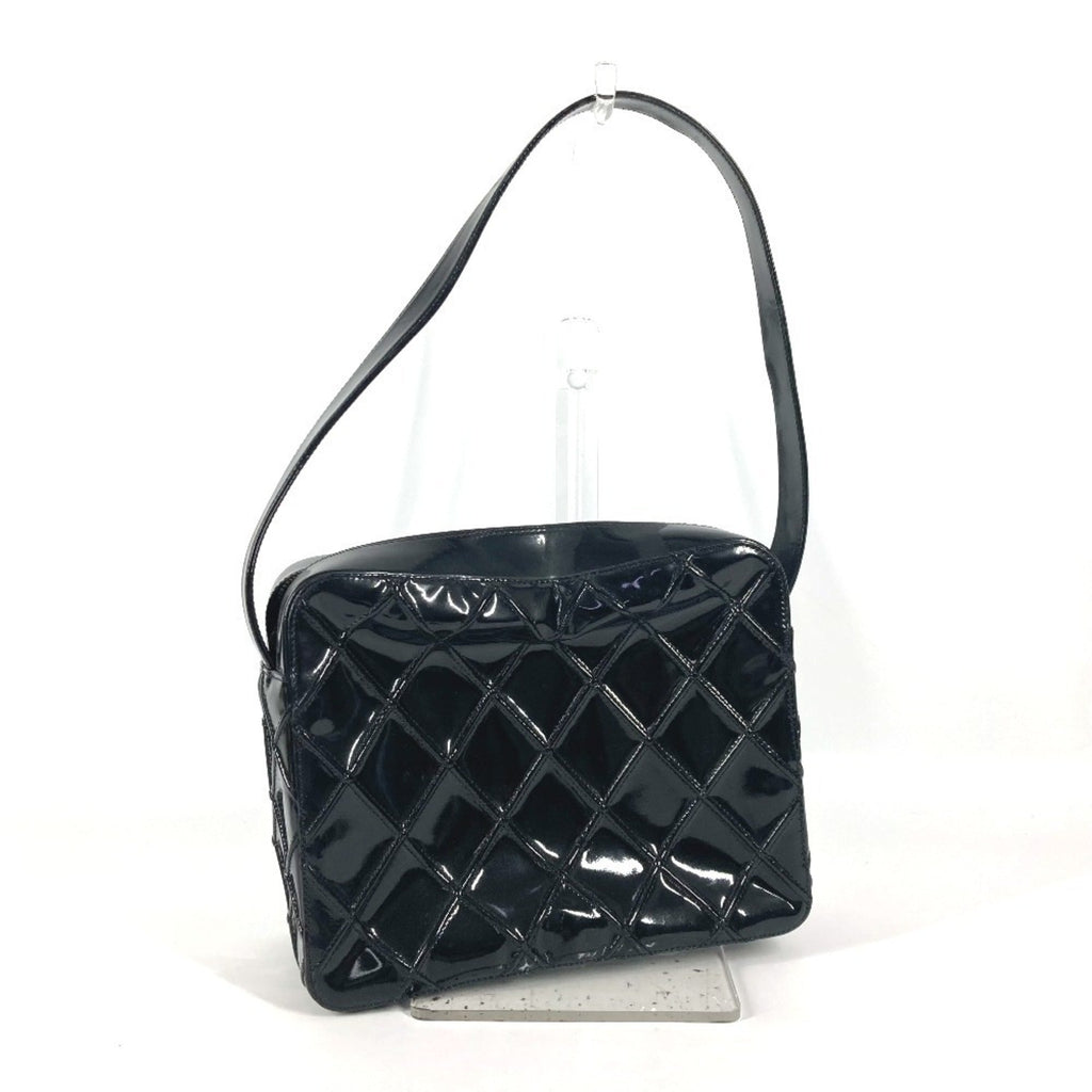 Chanel Black Patent Leather Handbag Shoulder Bag (Pre-Owned)