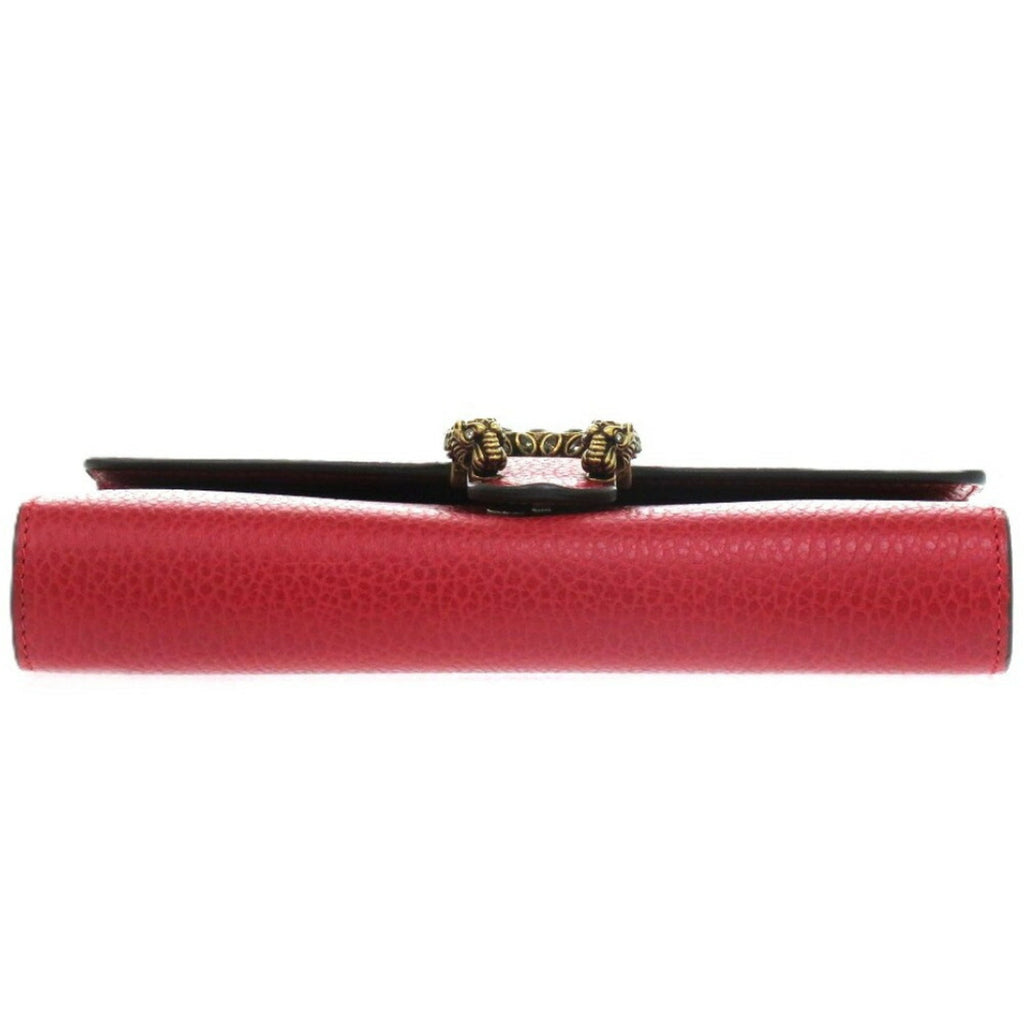 Gucci Red Color Leather Chain/Shoulder Wallet (Pre-Owned)