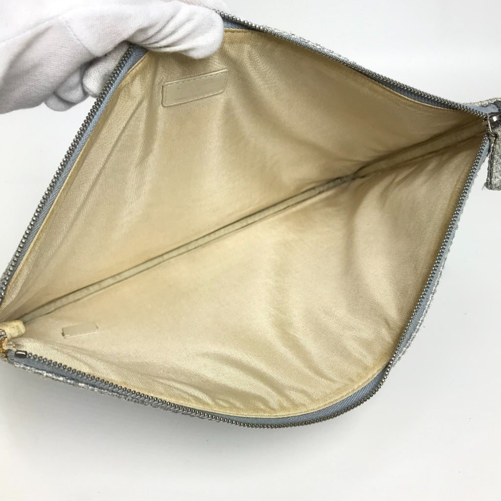 Chanel Blue Canvas Clutch Bag Pouch (Pre-Owned)