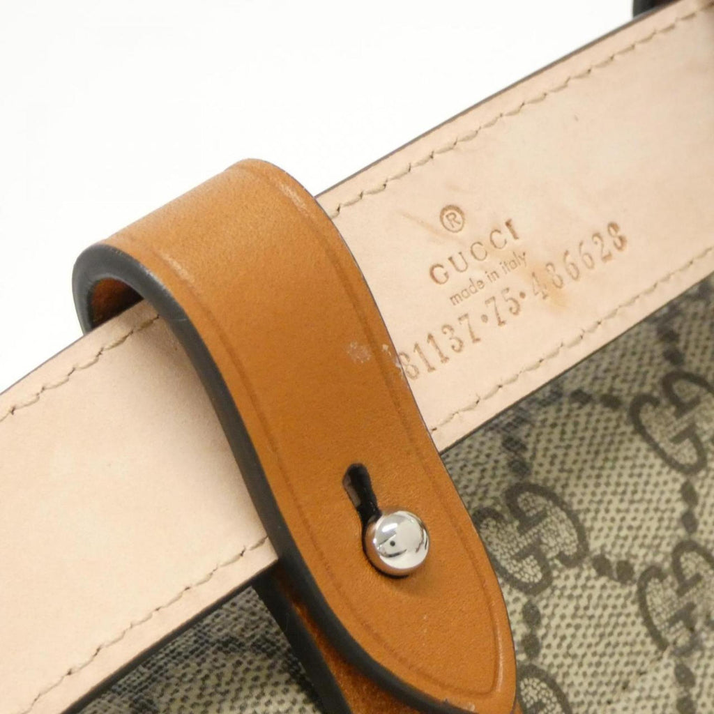 Gucci Beige Brown Gg Supreme Leather Fanny Pack (Pre-Owned)